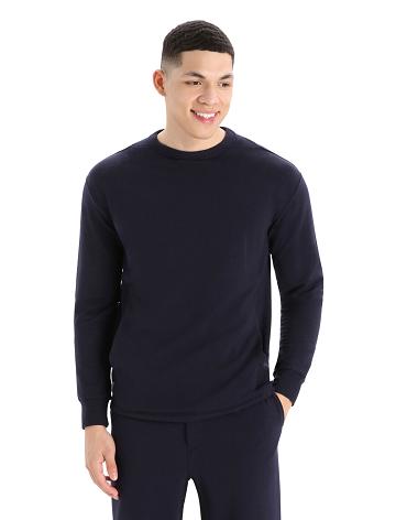 Pánské Mikiny S Kapucí Icebreaker RealFleece™ Merino Dalston Long Sleeve Sweatshirt Tmavě Blankyt | CZ 1690HAPK